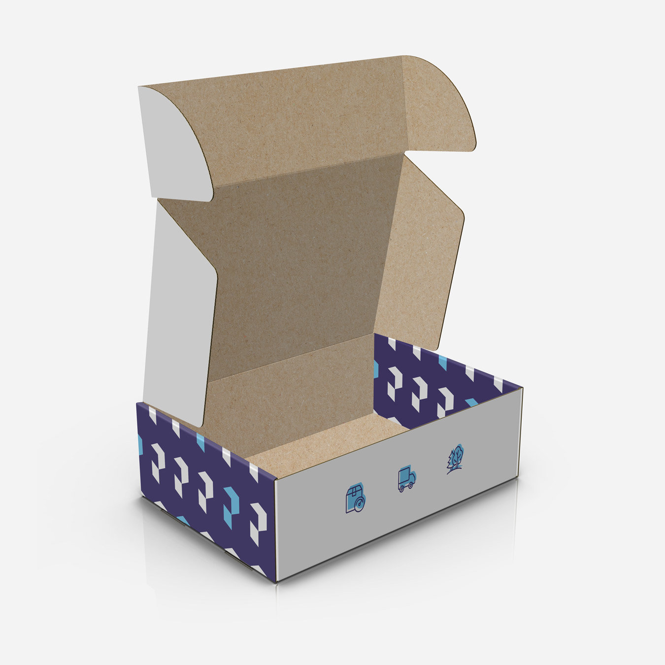 Kolorowe pudełko fasonowe - opakowanie dla e-commerce premium.